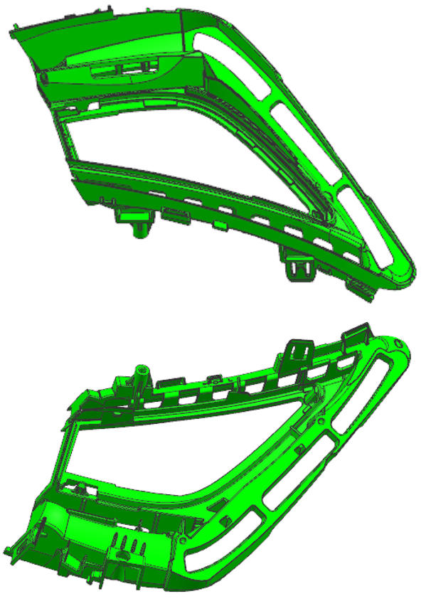 Injection mold of car rear lamp holders L/R