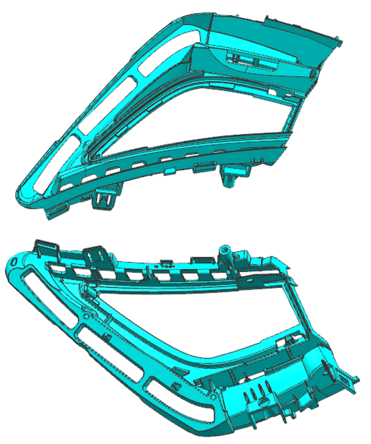 Injection mold of car rear lamp holders L/R